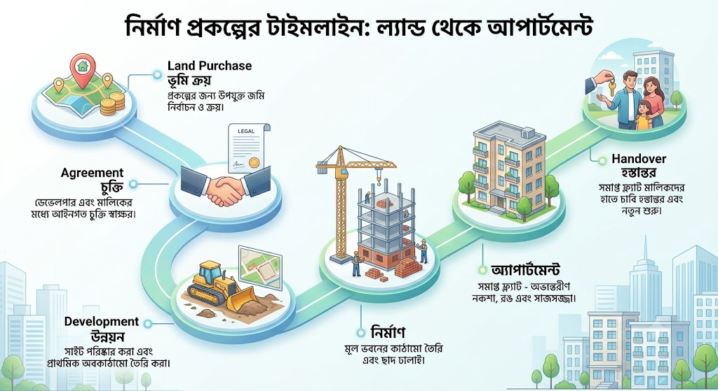 Property investment journey from land purchase to construction and handover
